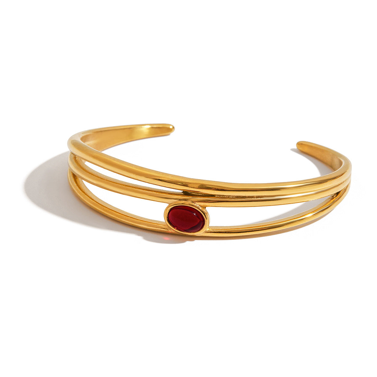 18K Gold Three-layer Open Bracelet