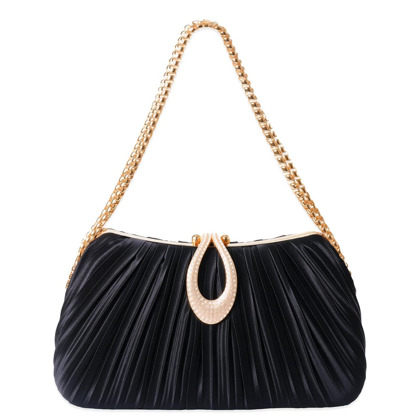 A New Satin Pleated Evening Bag