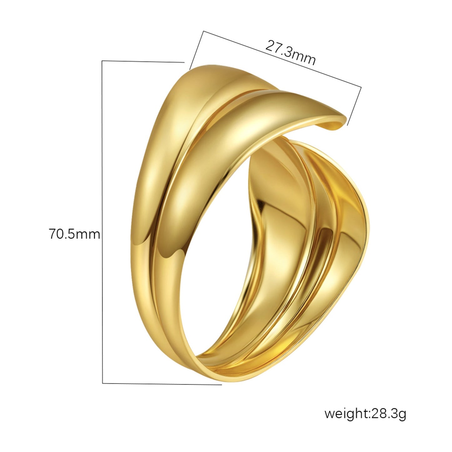 18K Gold C- Shaped Bracelets