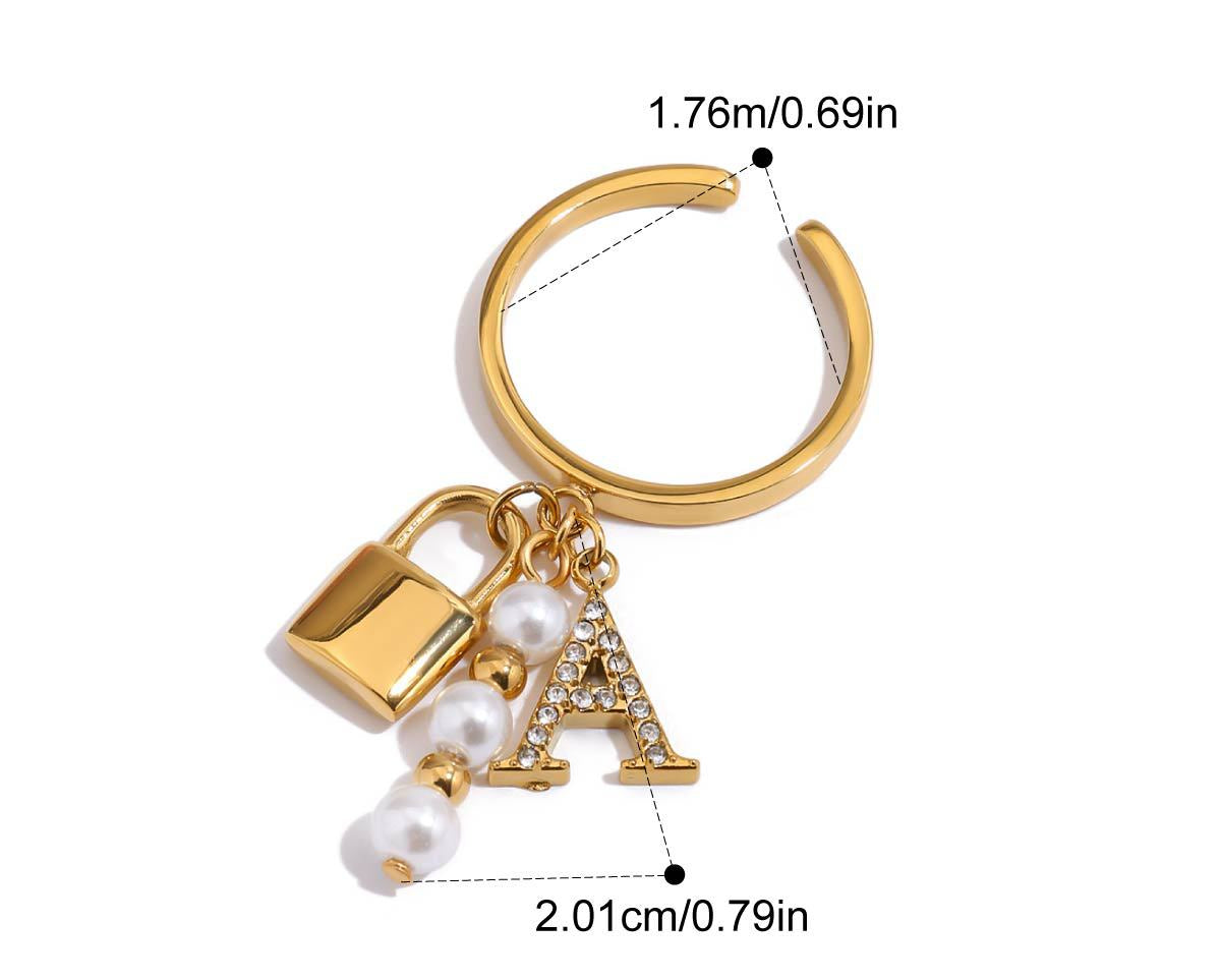 18K Gold Linear Heart Key Ring