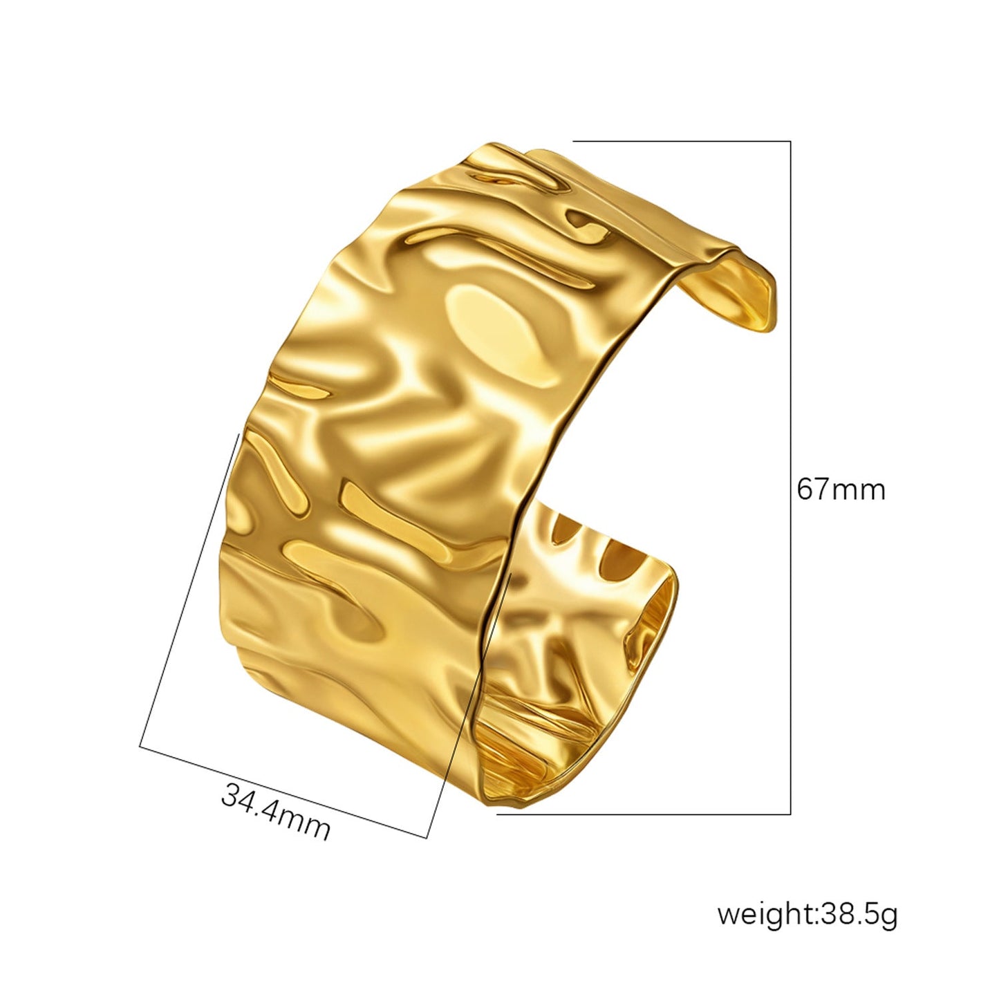 18K Gold C- Shaped Bracelets
