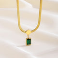 Green Square Chain Fashion Retro Earring Set