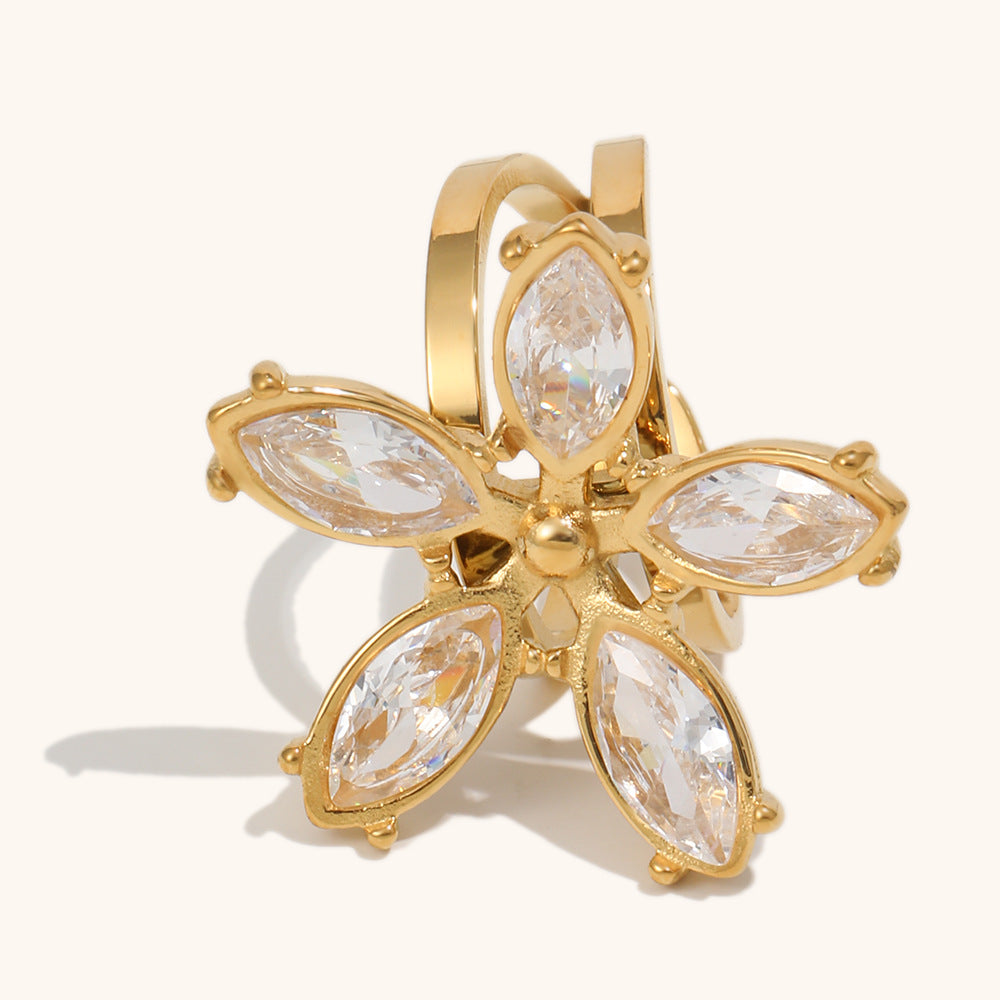 French-style Flower Open Ring