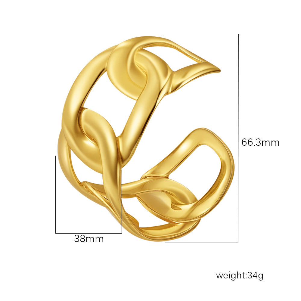 18K Gold C- Shaped Bracelets