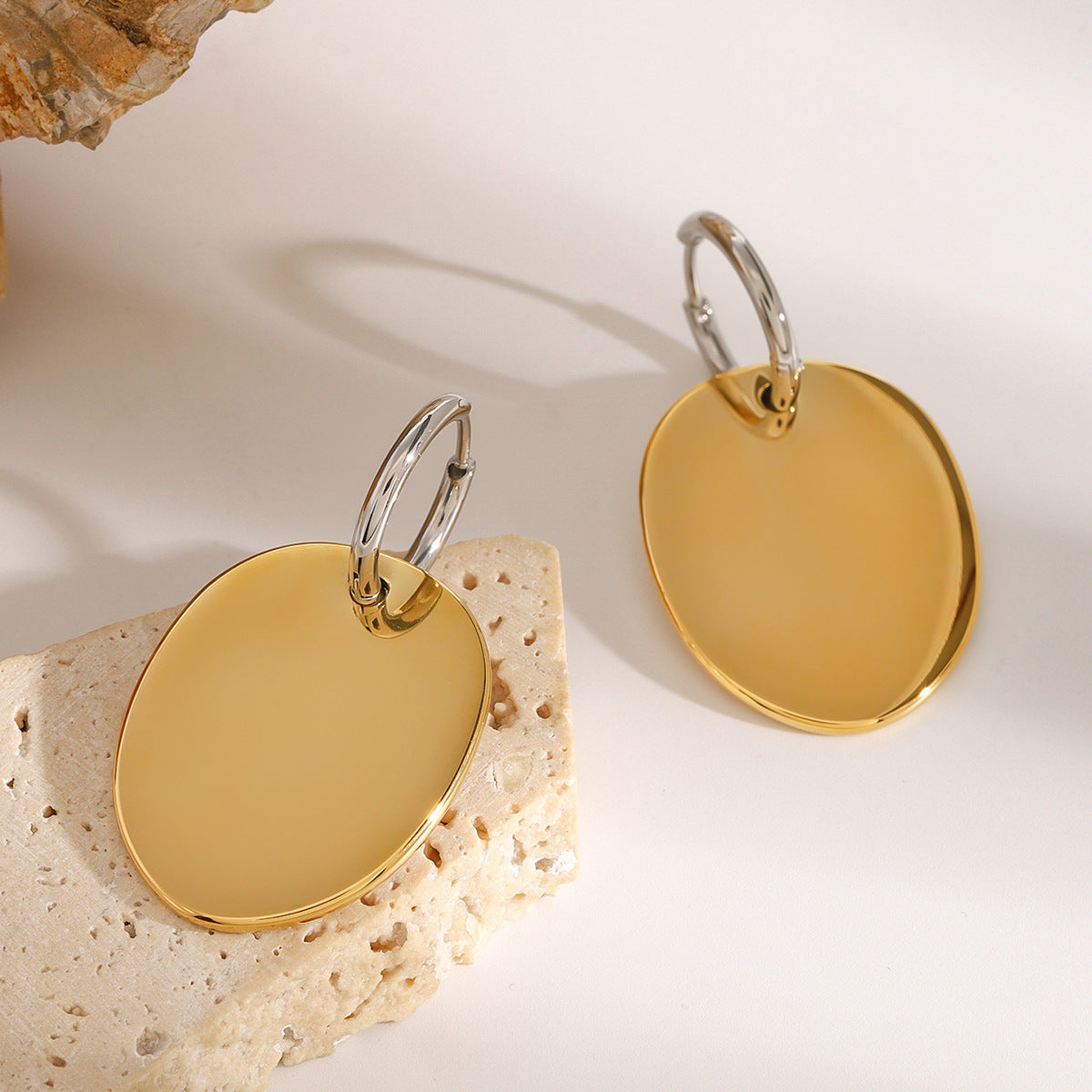 Fashion Stainless Steel Circle Ear Studs