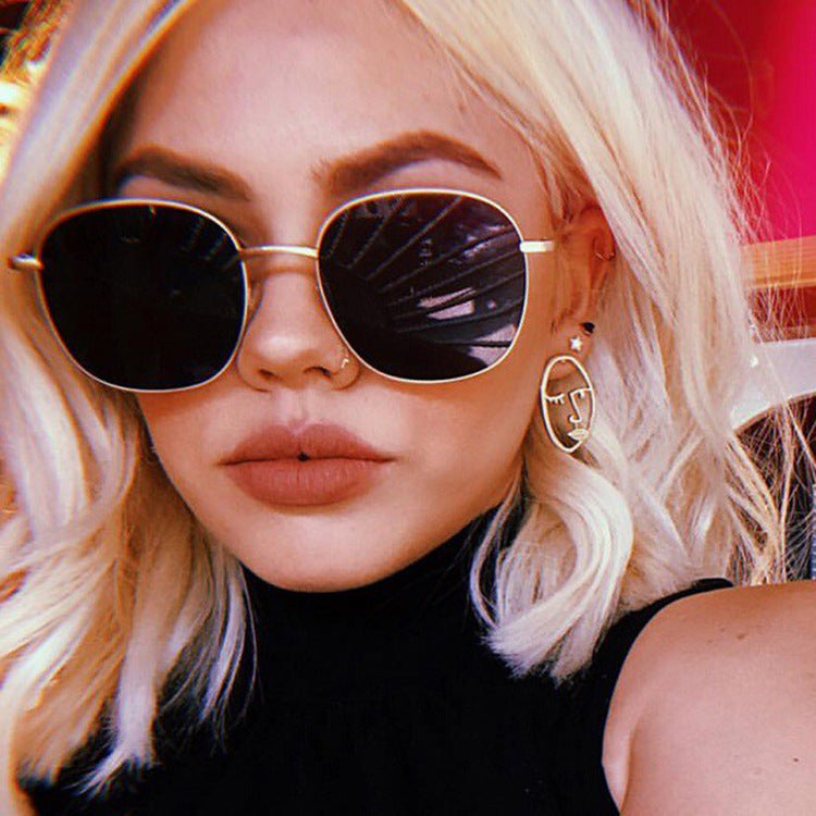Metal Round Frame Sunglasses