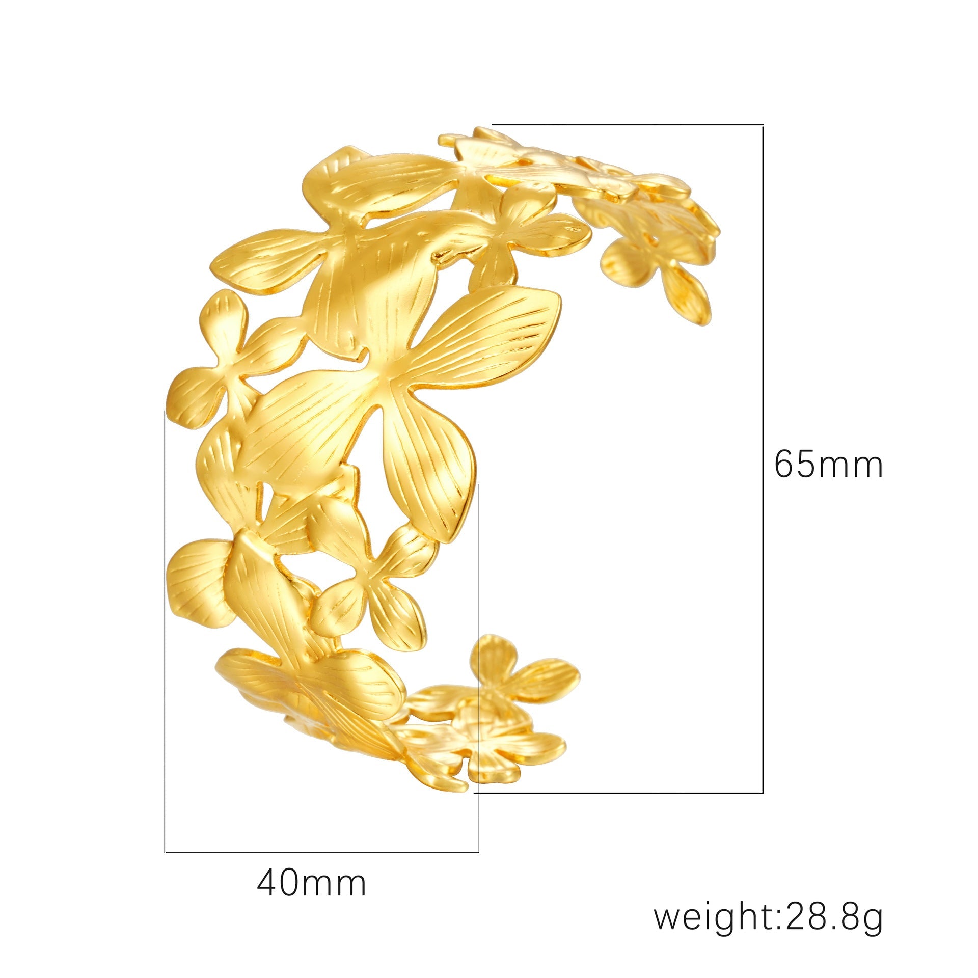 18K Gold C- Shaped Bracelets