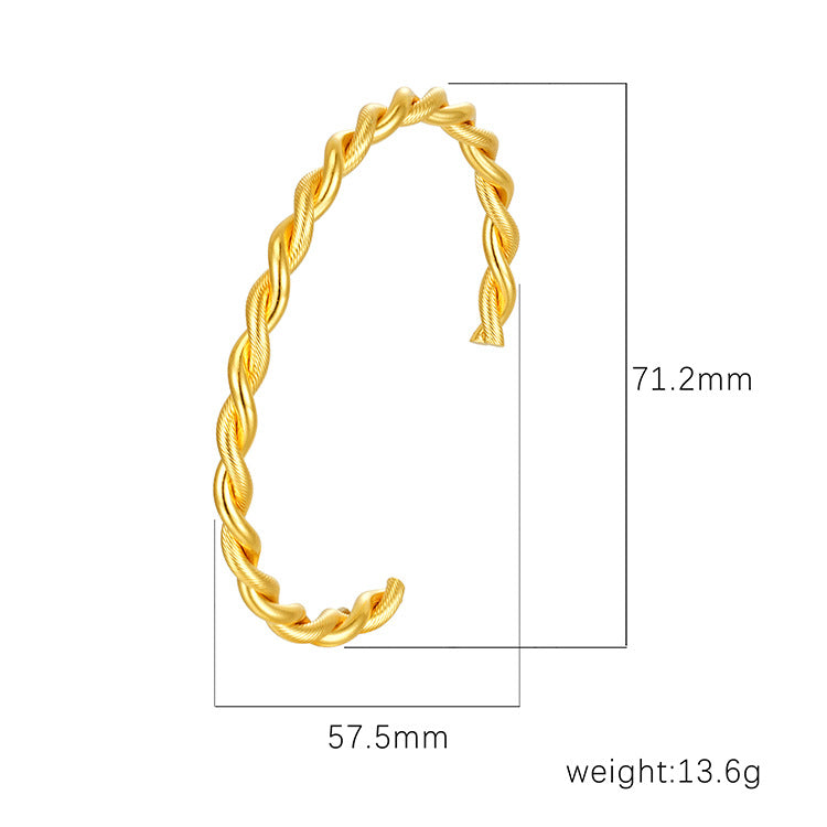 18K Gold C- Shaped Bracelets