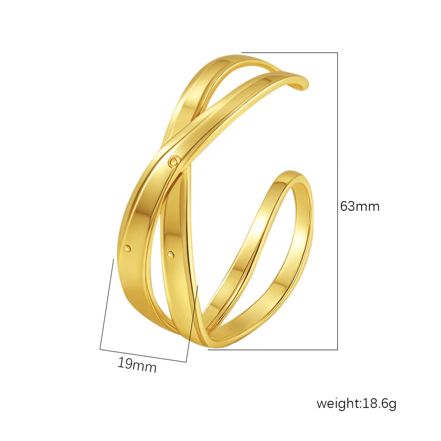 18K Gold C- Shaped Bracelets