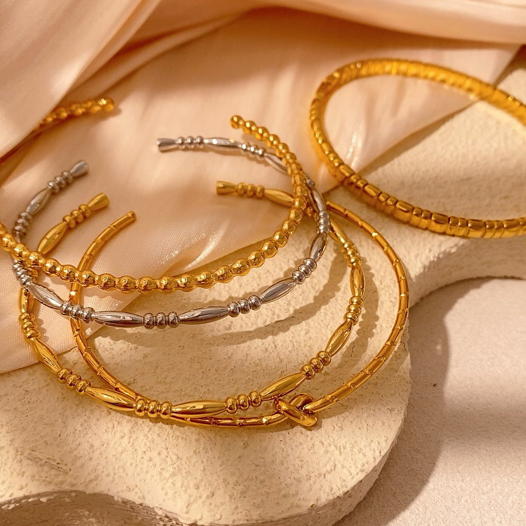 18K Gold Patterned Bracelet