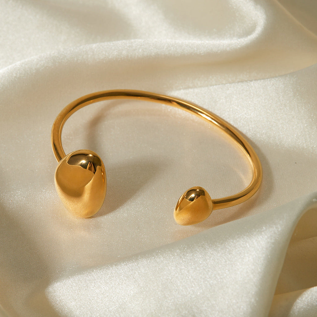 18k Gold Stainless Steel Irregular Opening Bracelet