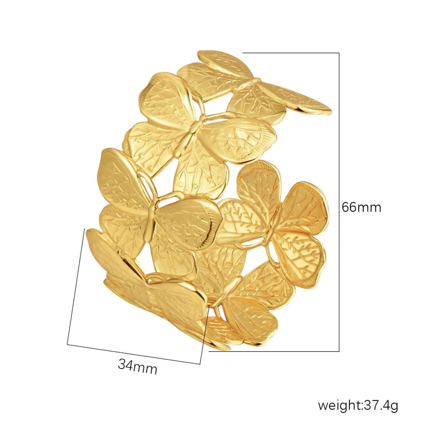 18K Gold C- Shaped Bracelets