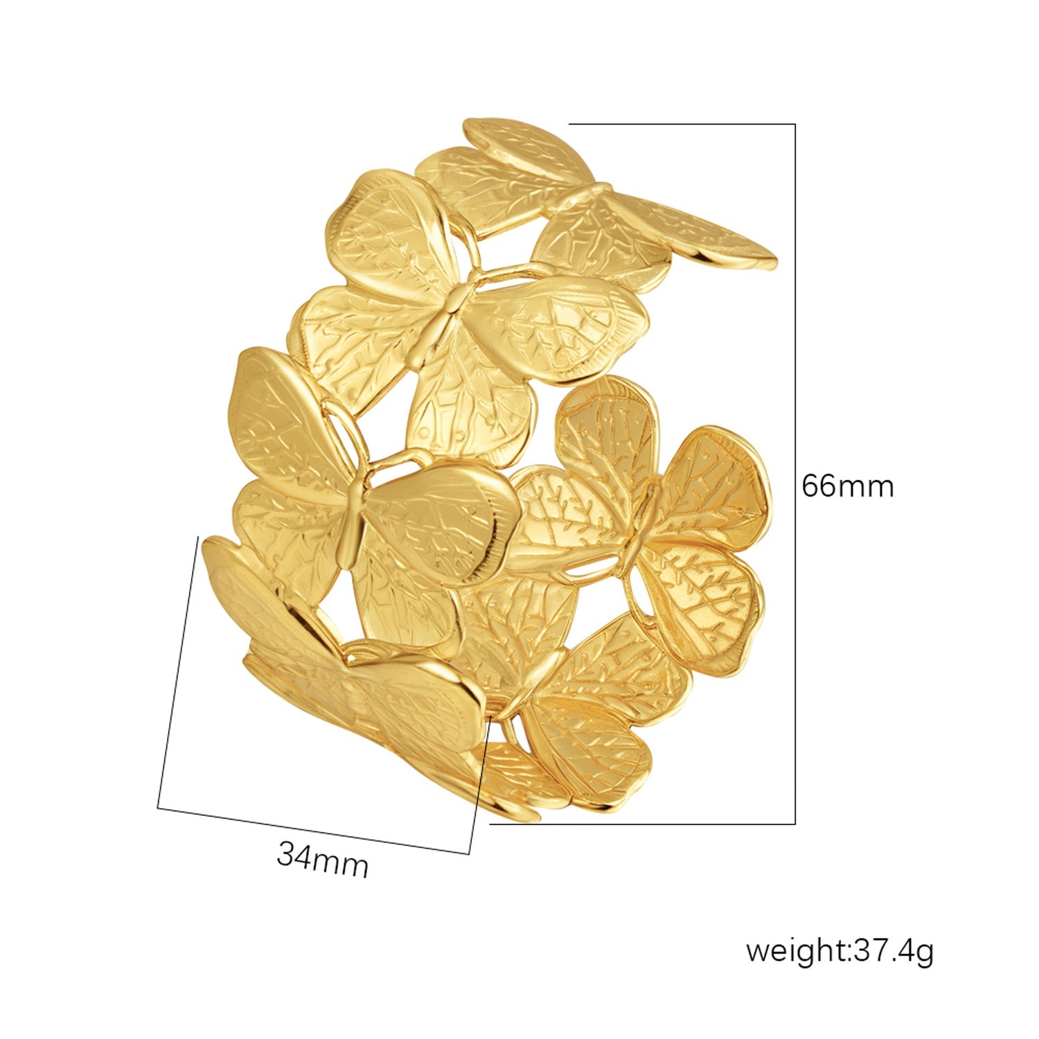 18K Gold C- Shaped Bracelets