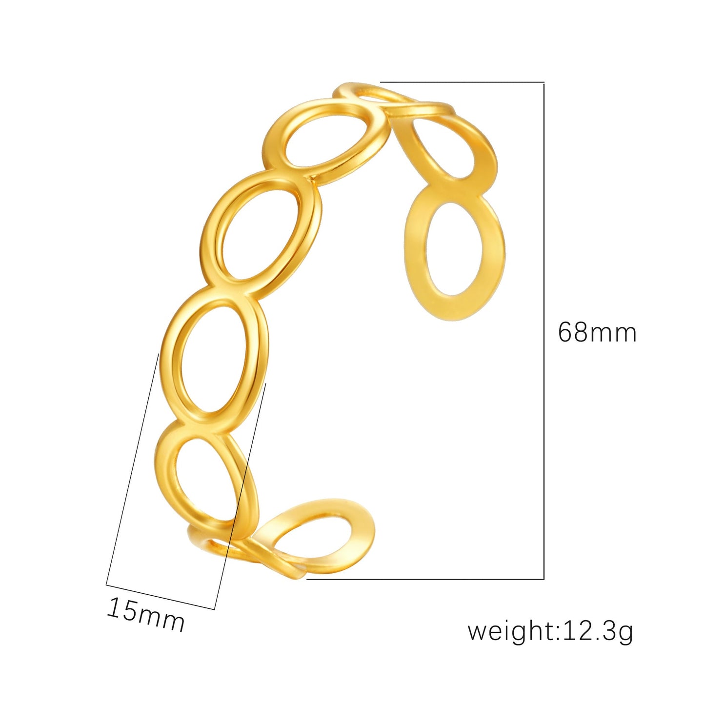 18K Gold C- Shaped Bracelets