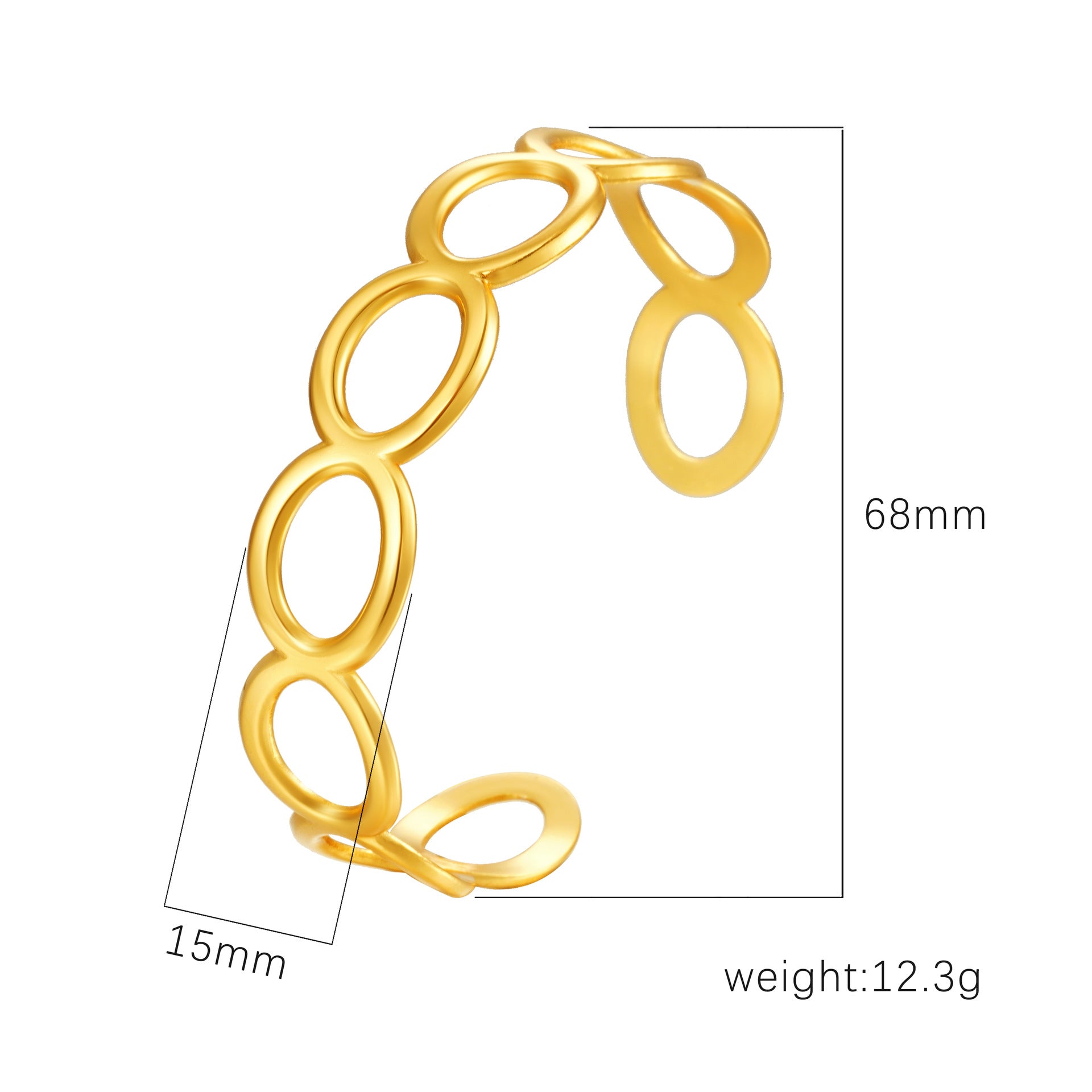 18K Gold C- Shaped Bracelets