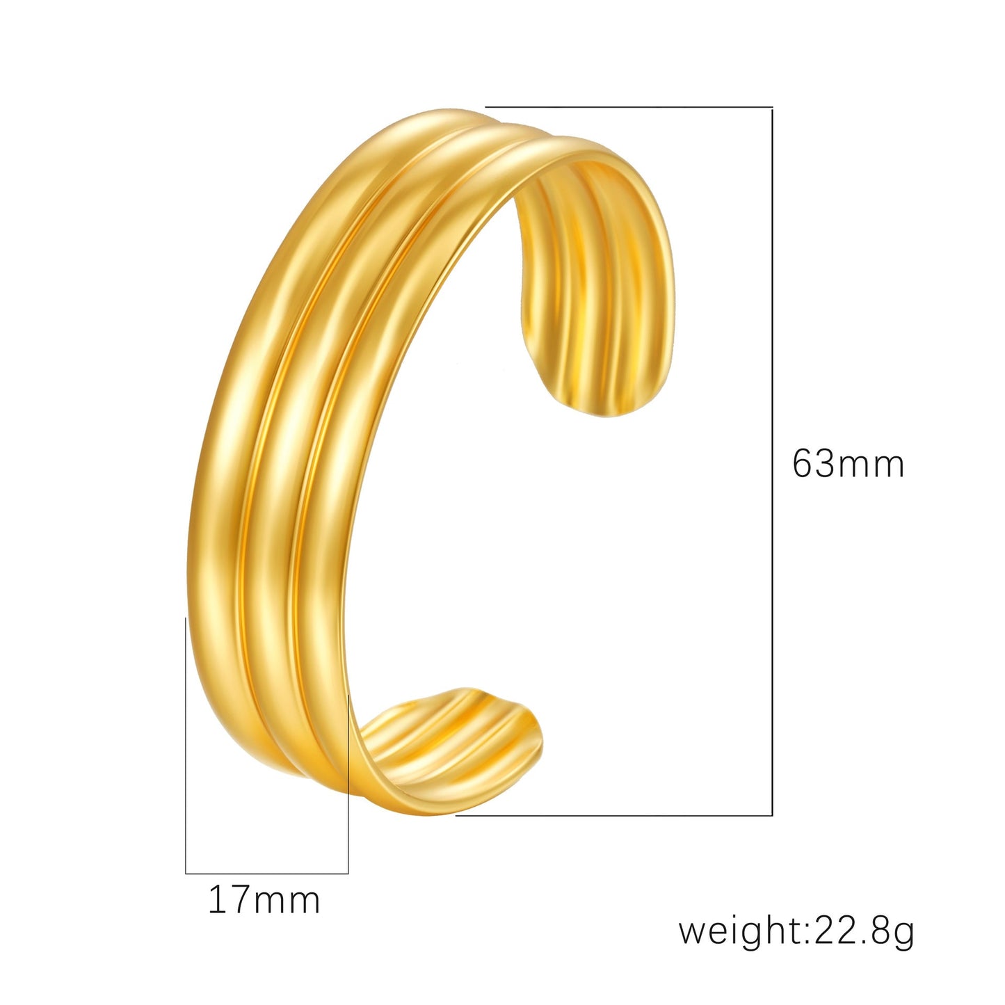18K Gold C- Shaped Bracelets