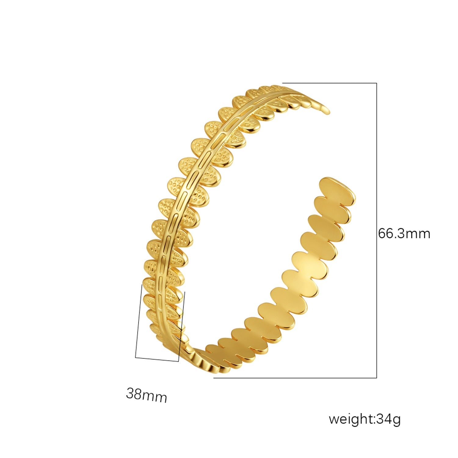 18K Gold C- Shaped Bracelets