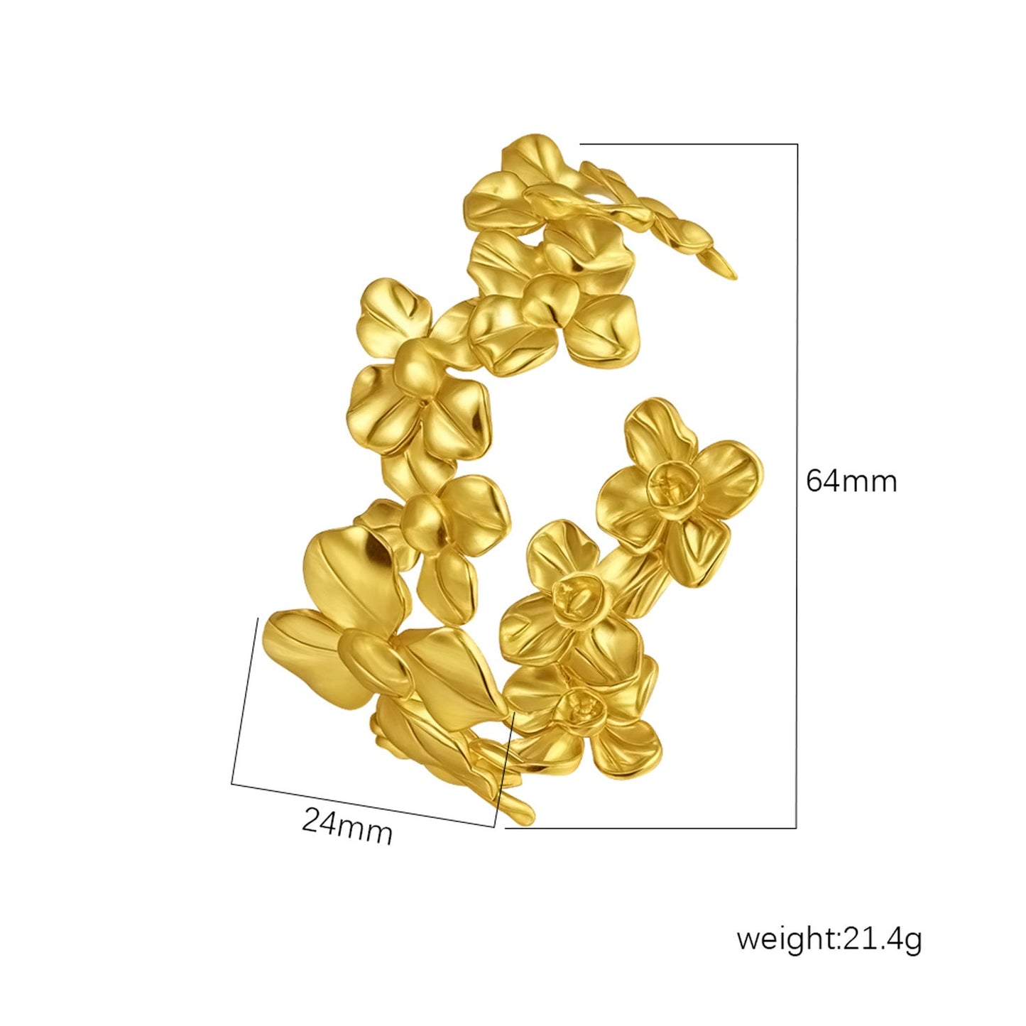 18K Gold C- Shaped Bracelets