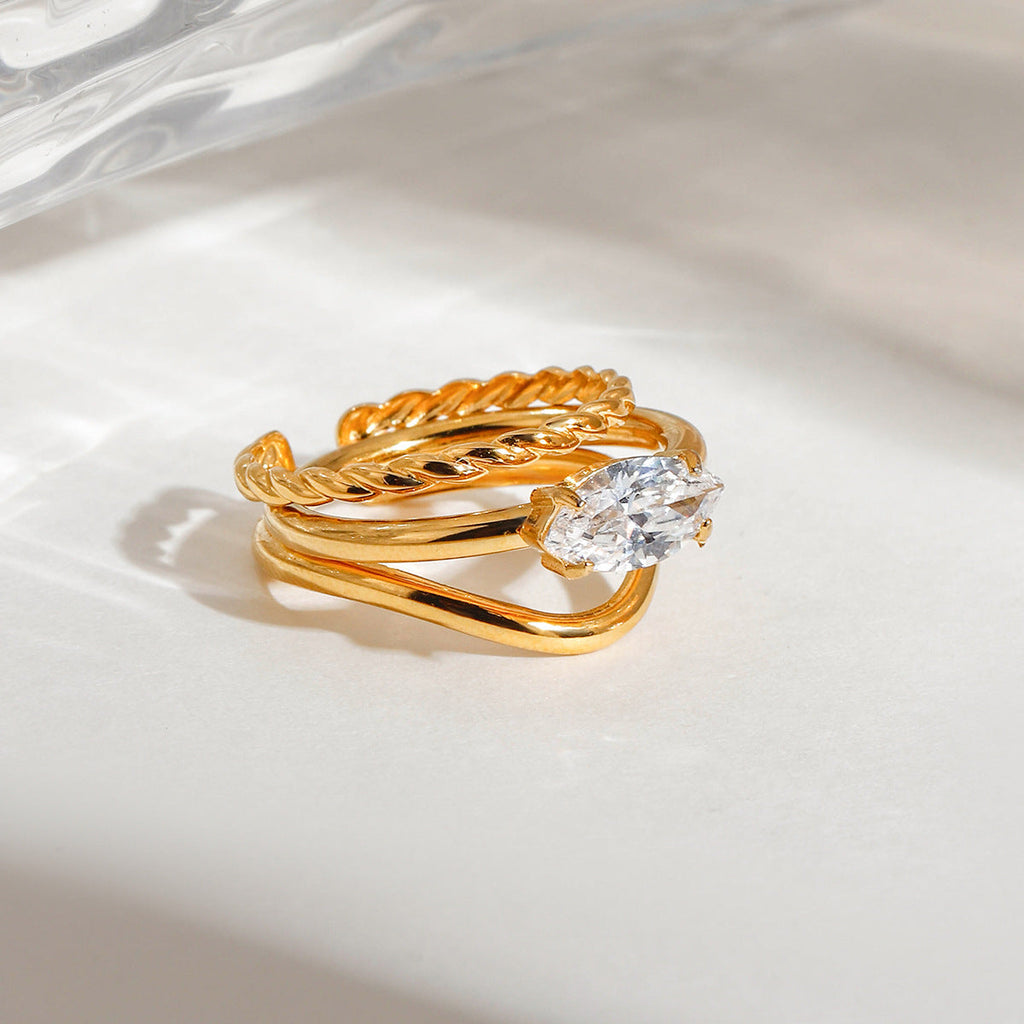 Stacked Ring With Diamonds