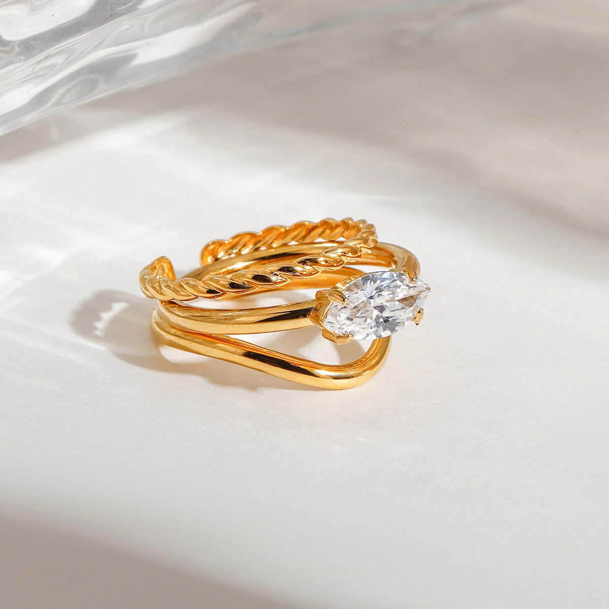 Stacked Ring With Diamonds