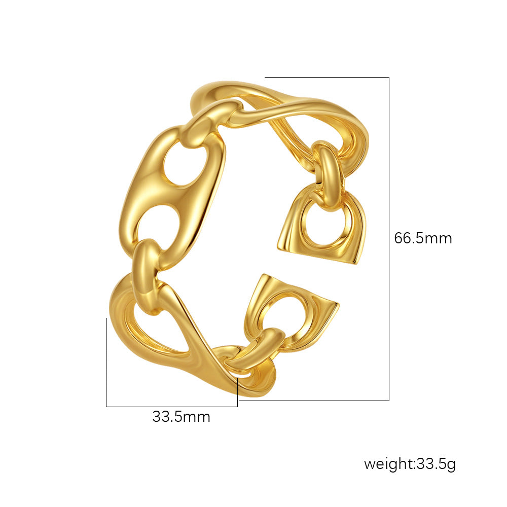 18K Gold C- Shaped Bracelets