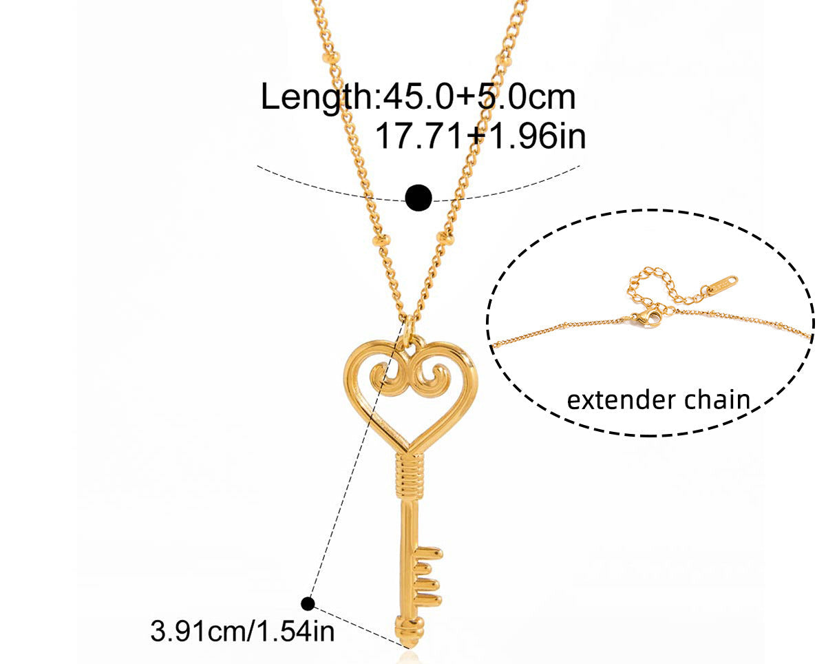 18K Lock Pendant Necklace For Women