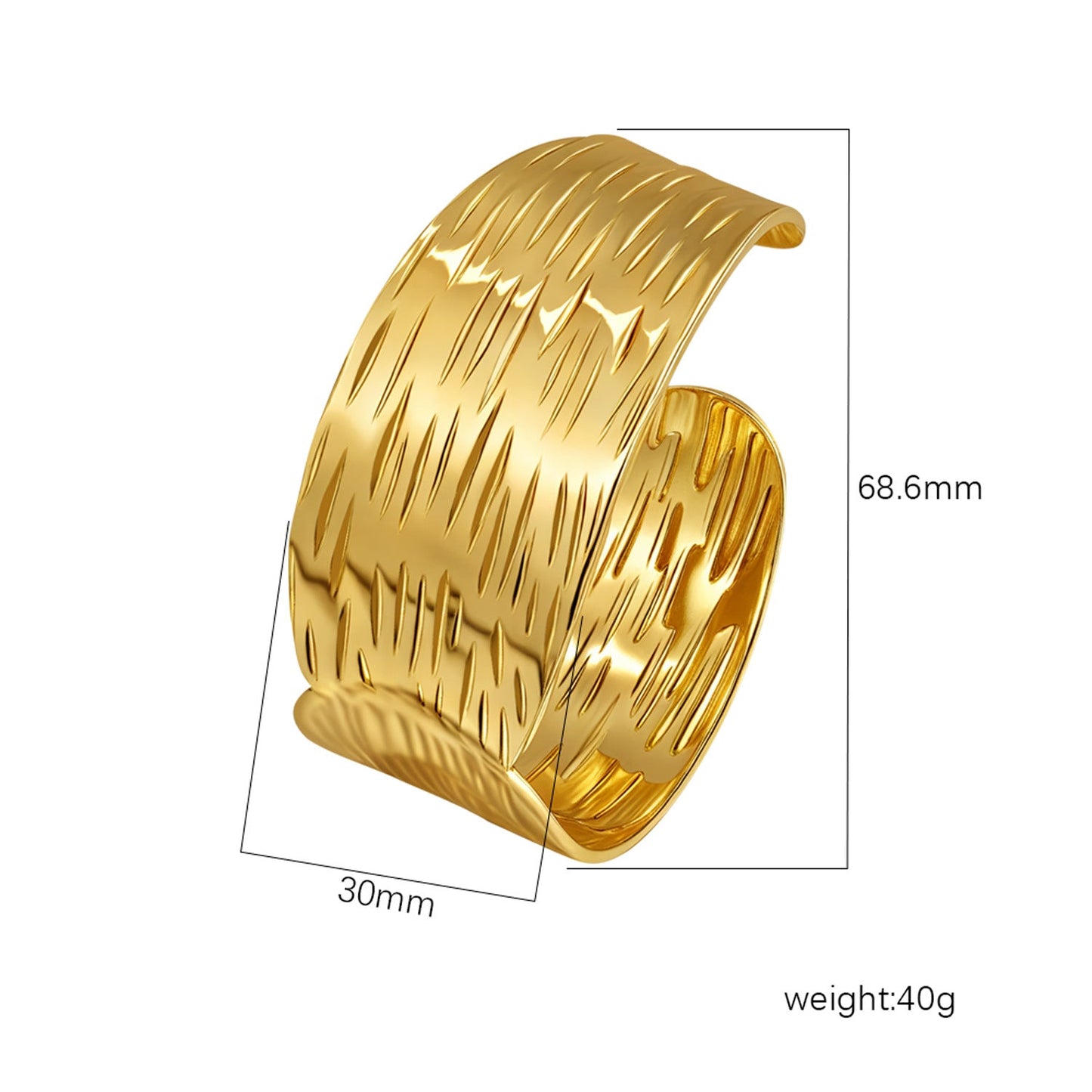 18K Gold C- Shaped Bracelets