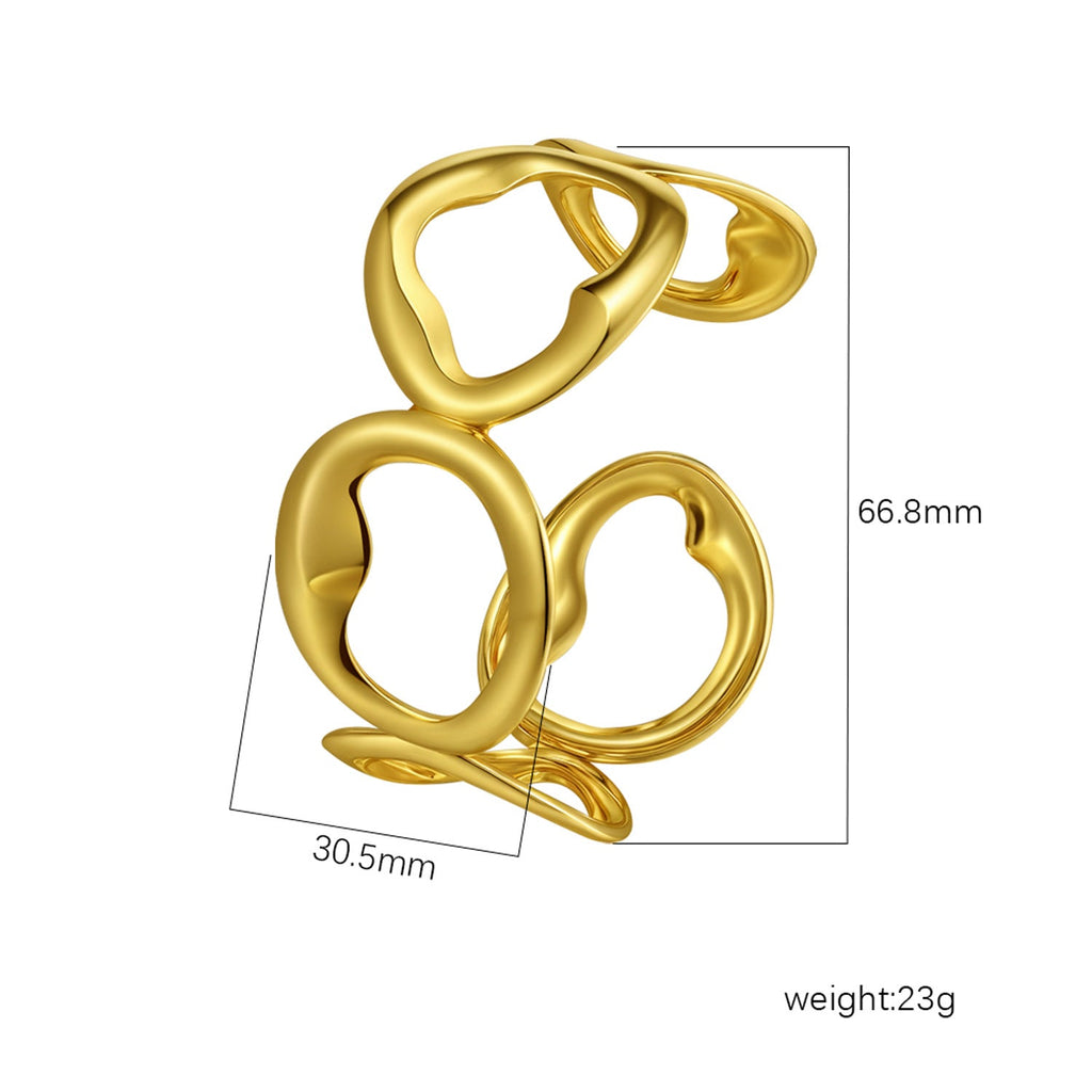 18K Gold C- Shaped Bracelets
