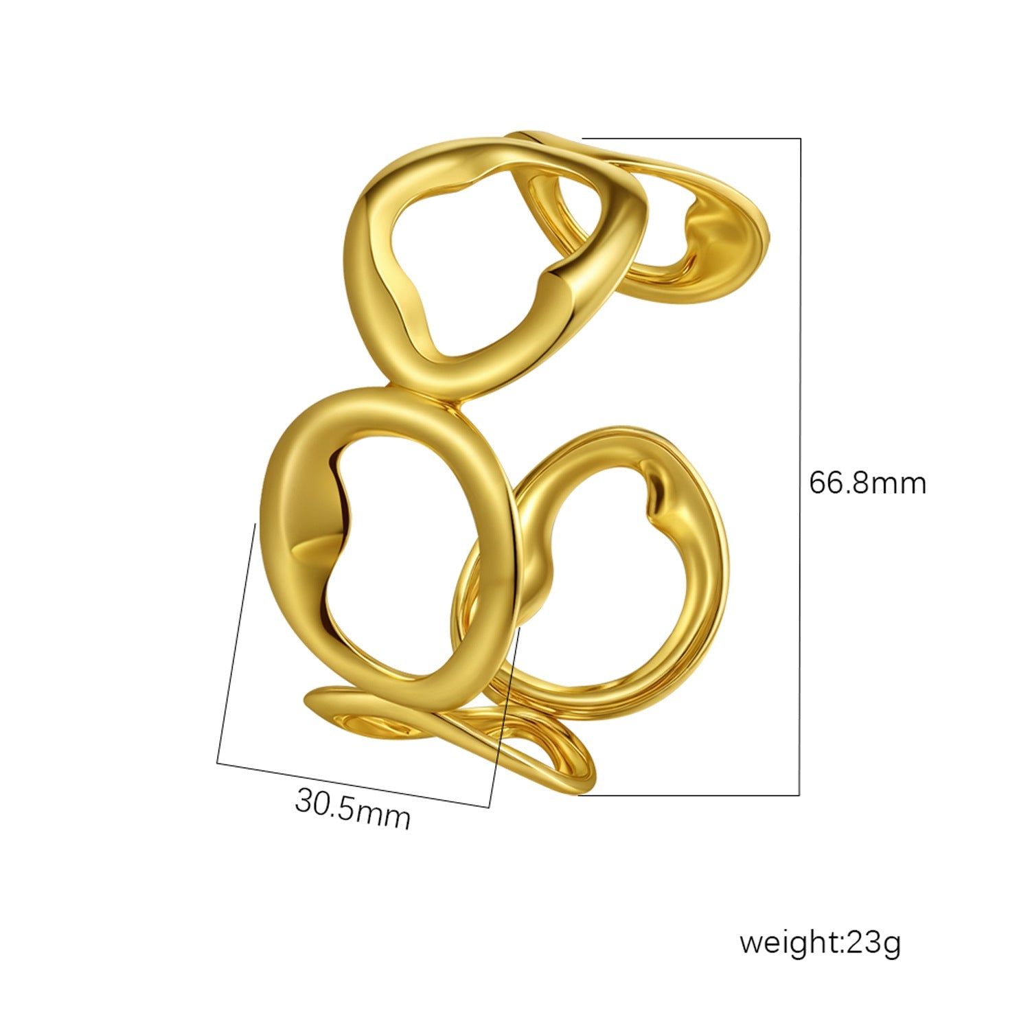 18K Gold C- Shaped Bracelets
