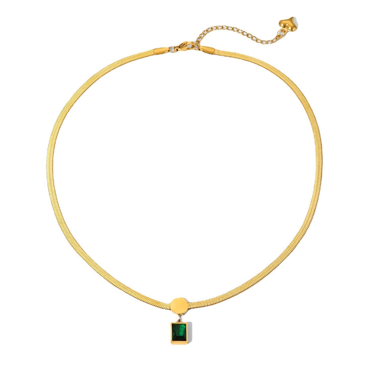 Green Square Chain Fashion Retro Earring Set