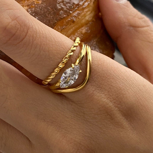 Stacked Ring With Diamonds