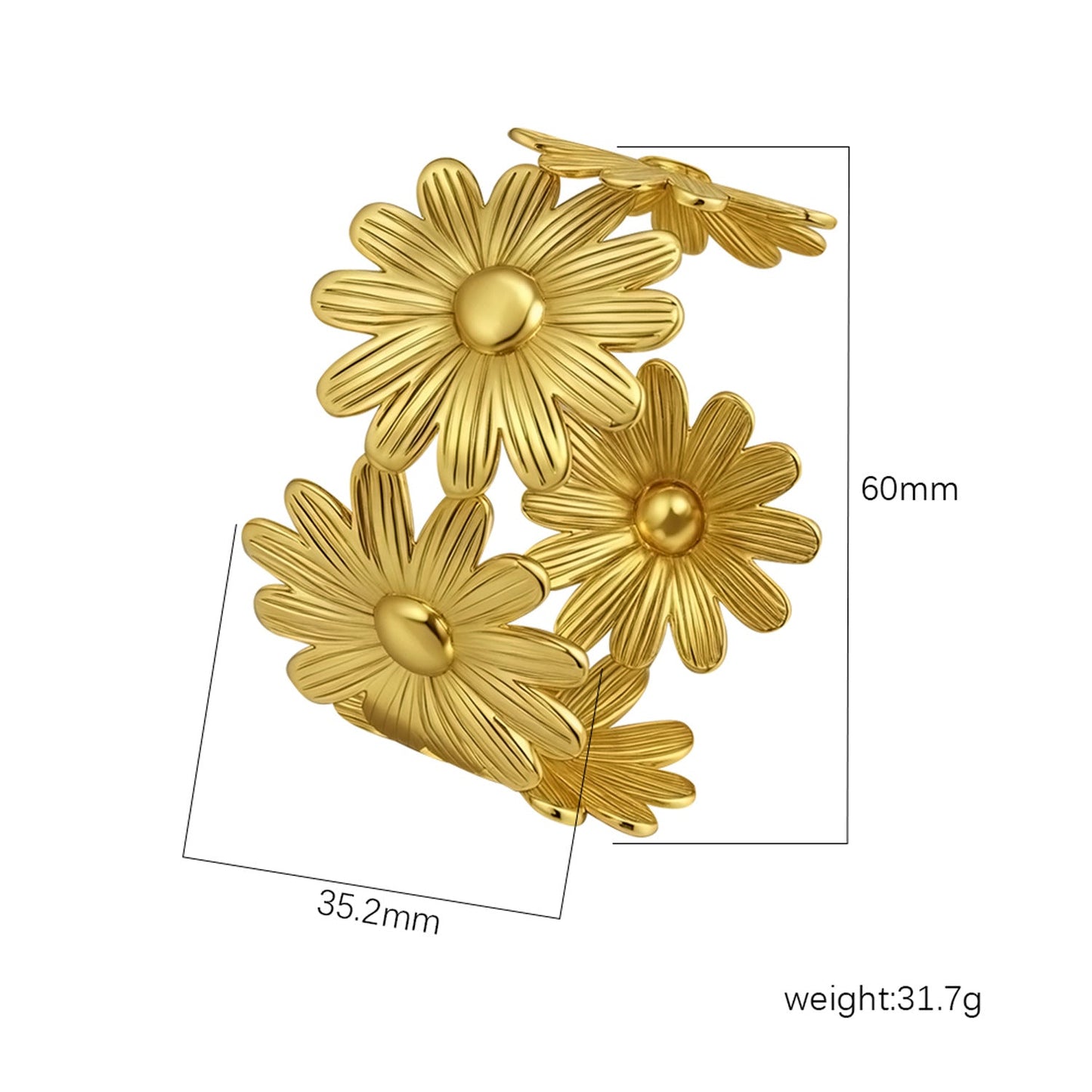 18K Gold C- Shaped Bracelets