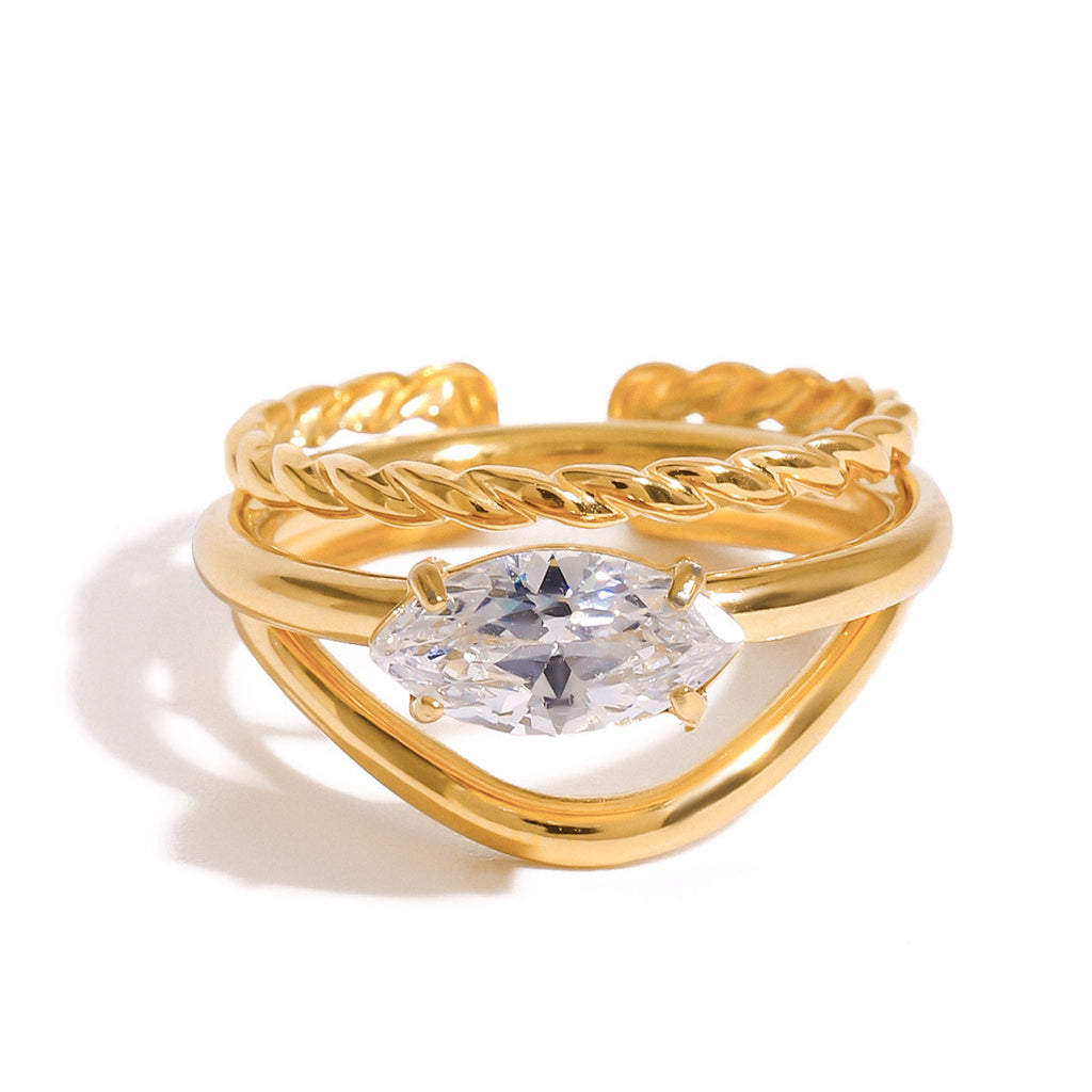 Stacked Ring With Diamonds