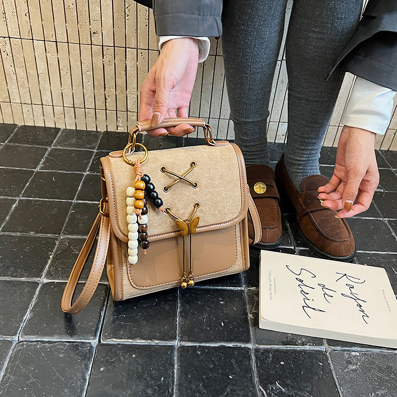 Textured Crossbody Commuter Backpack