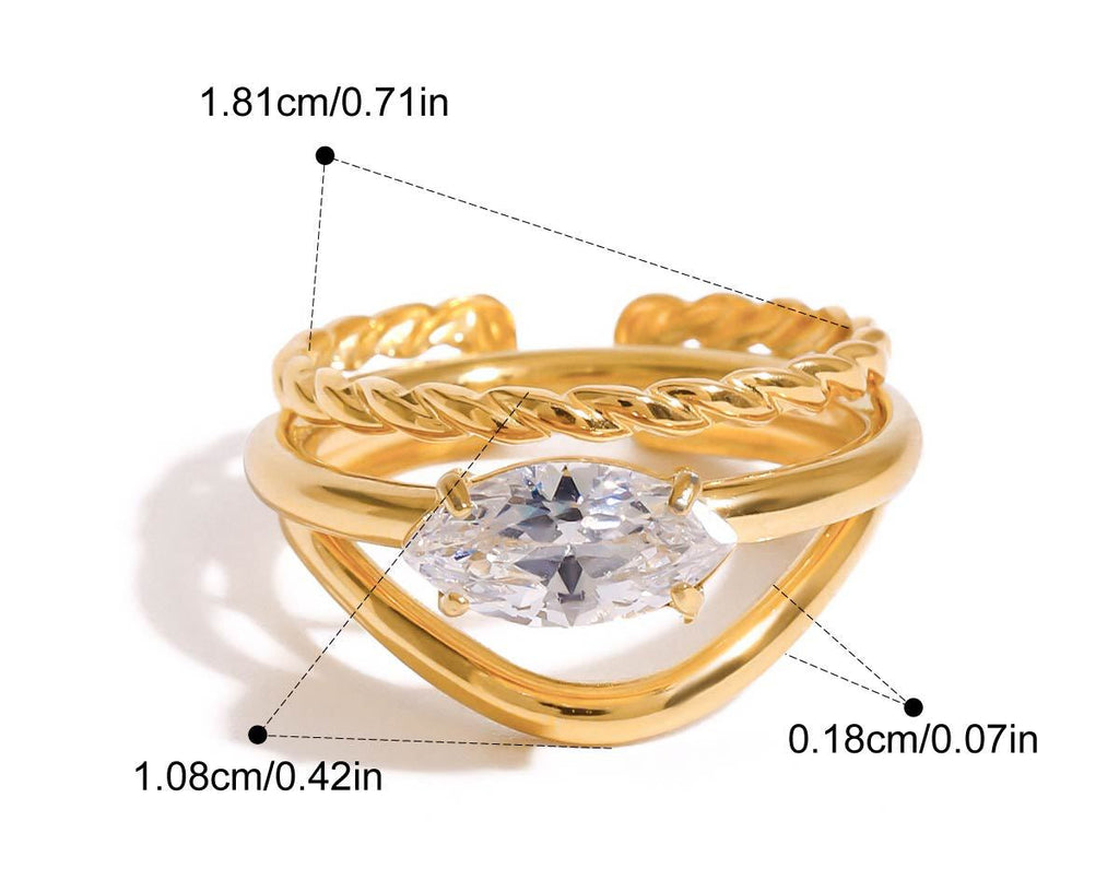 Stacked Ring With Diamonds