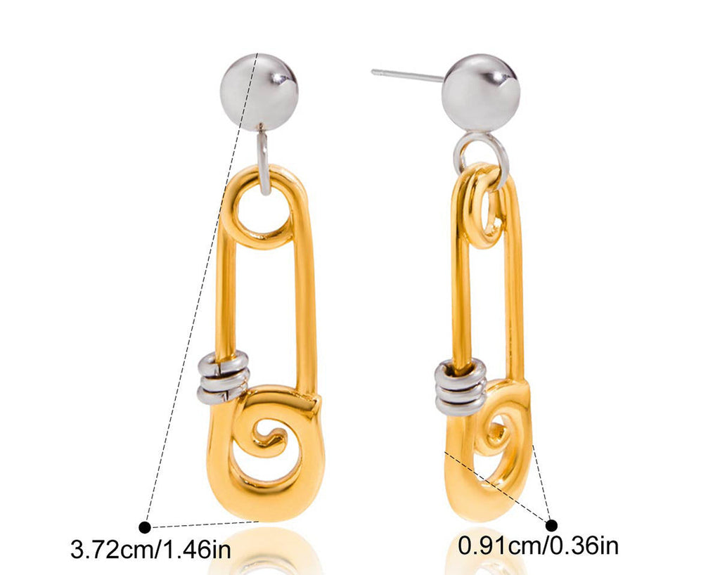 Freshwater Pearl Gold Paperclip Earrings