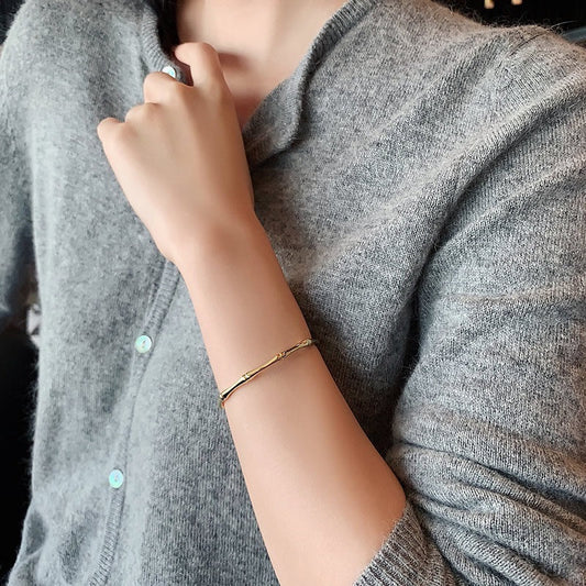 18K Gold Bamboo Bracelet Female