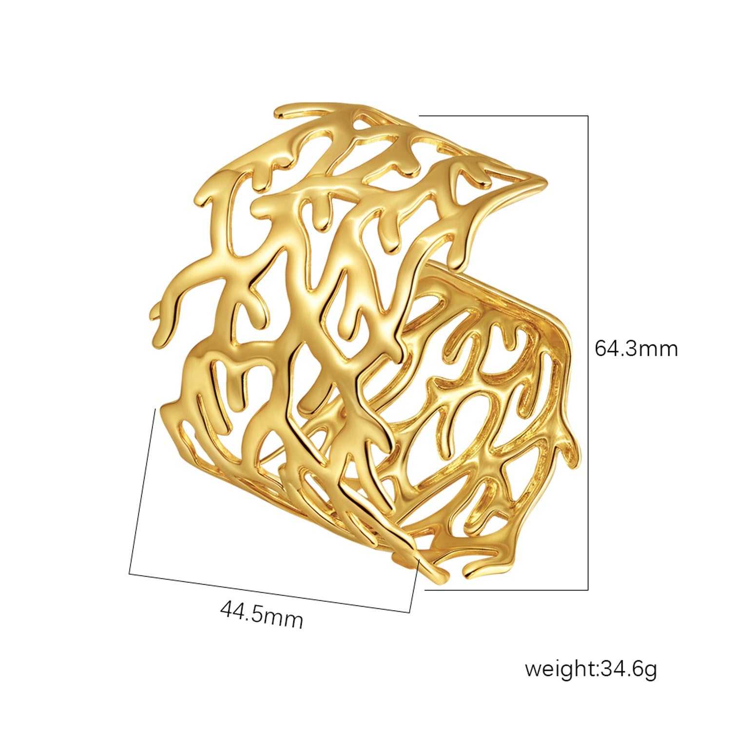 18K Gold C- Shaped Bracelets