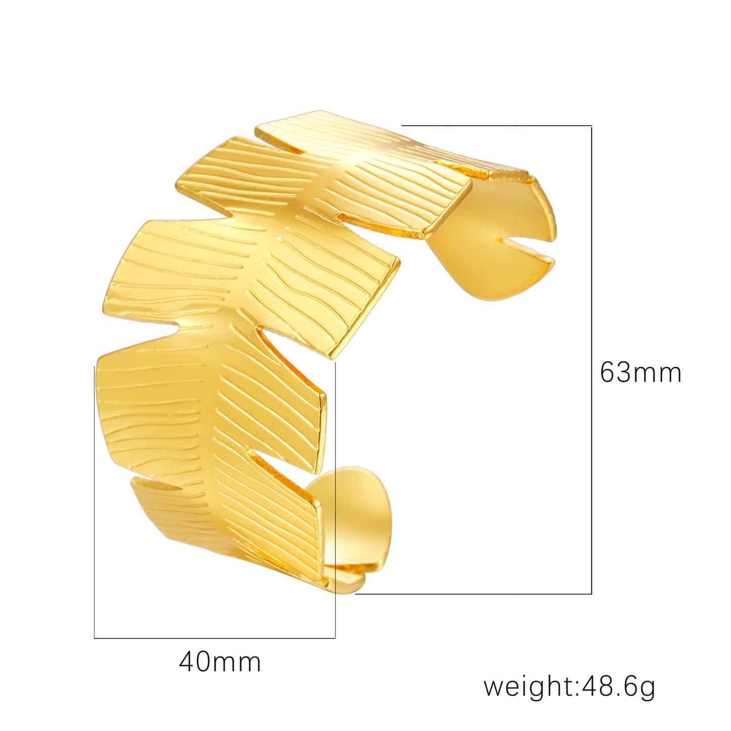 18K Gold C- Shaped Bracelets