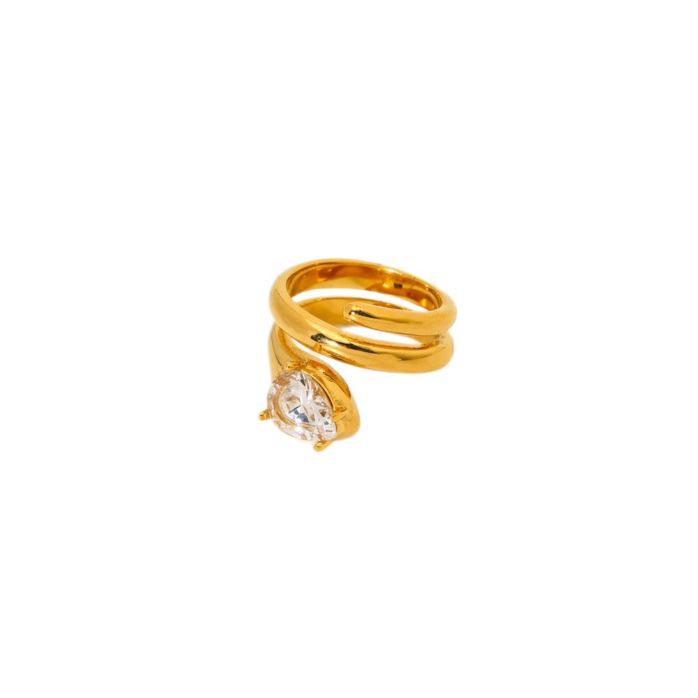 White Zircon Multi-layer Snake Ring
