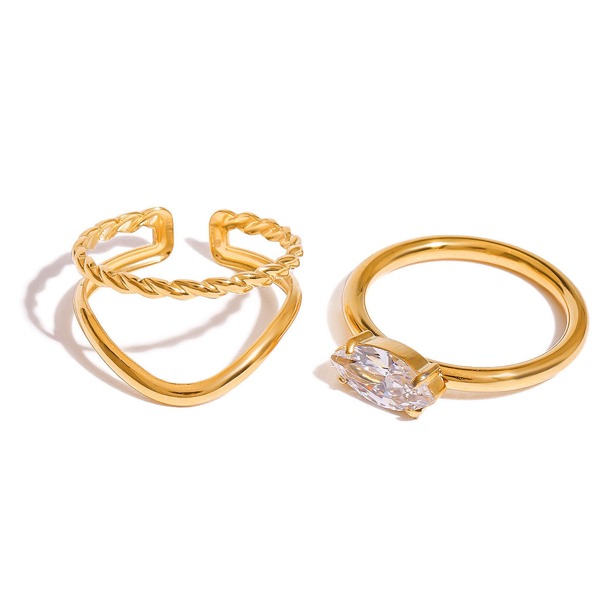Stacked Ring With Diamonds
