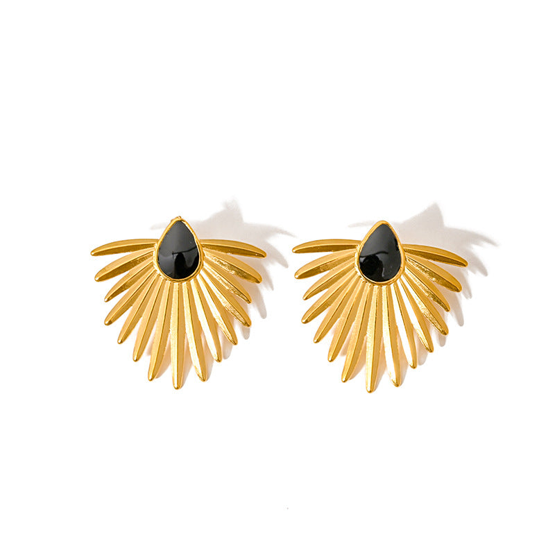 Earrings Lucky Parthenocissus Grass Ear Studs