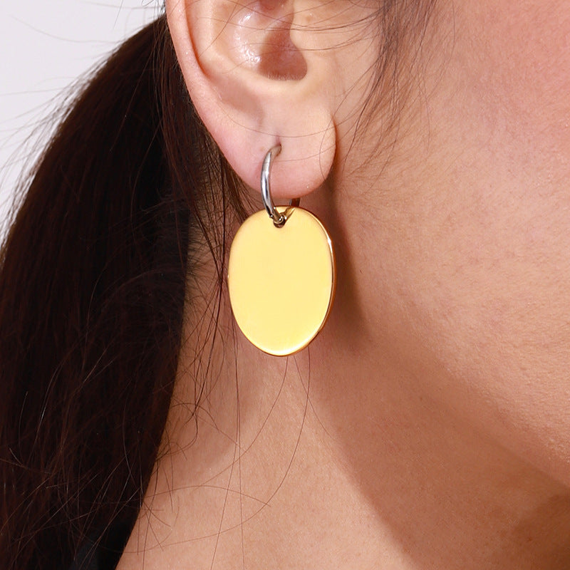 Fashion Stainless Steel Circle Ear Studs