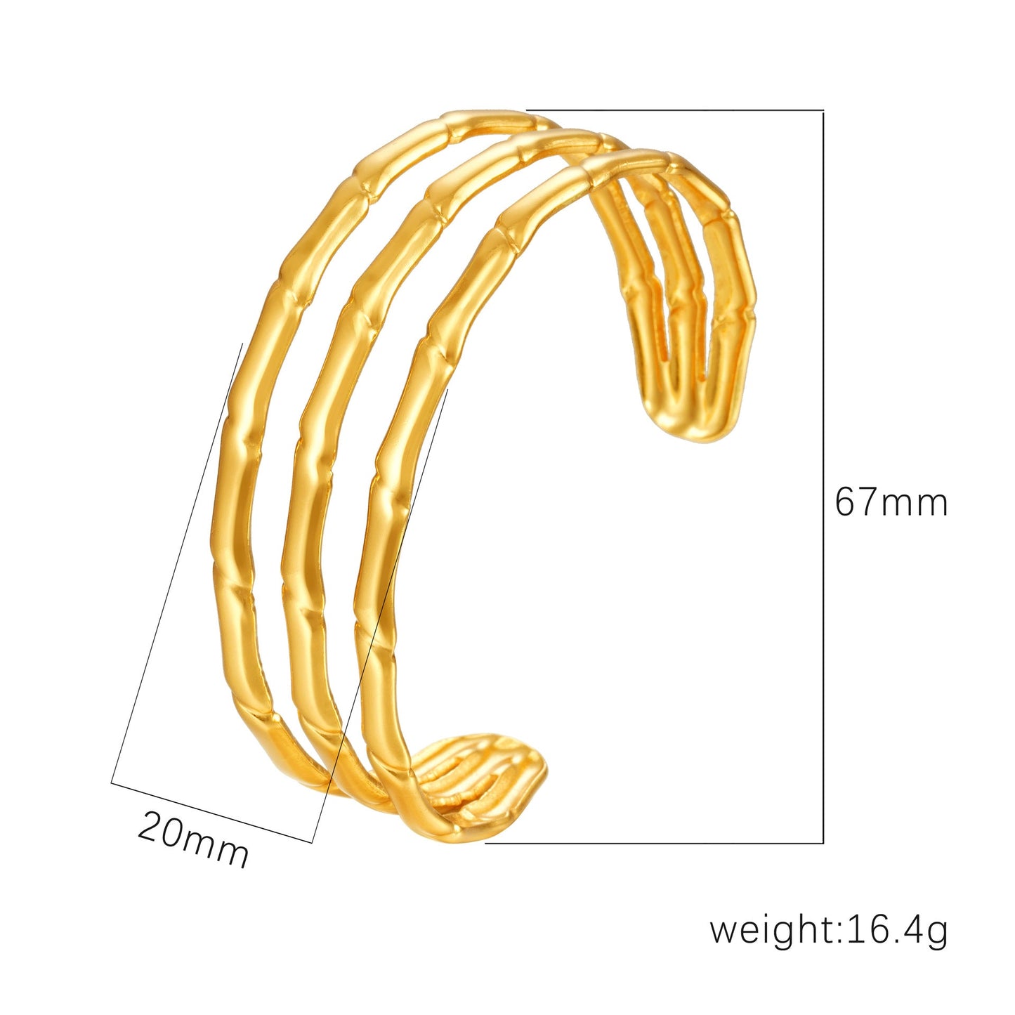 18K Gold C- Shaped Bracelets