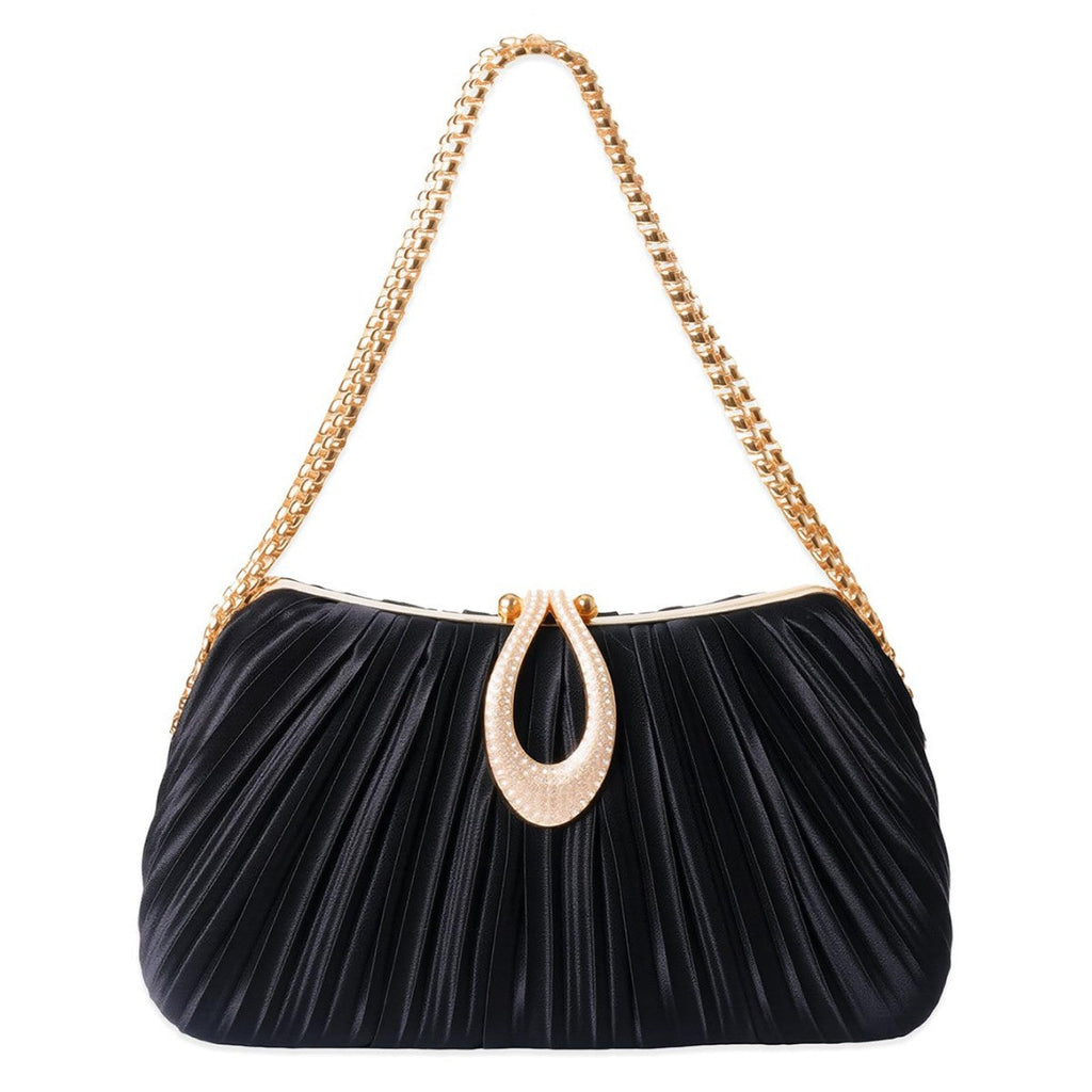 A New Satin Pleated Evening Bag