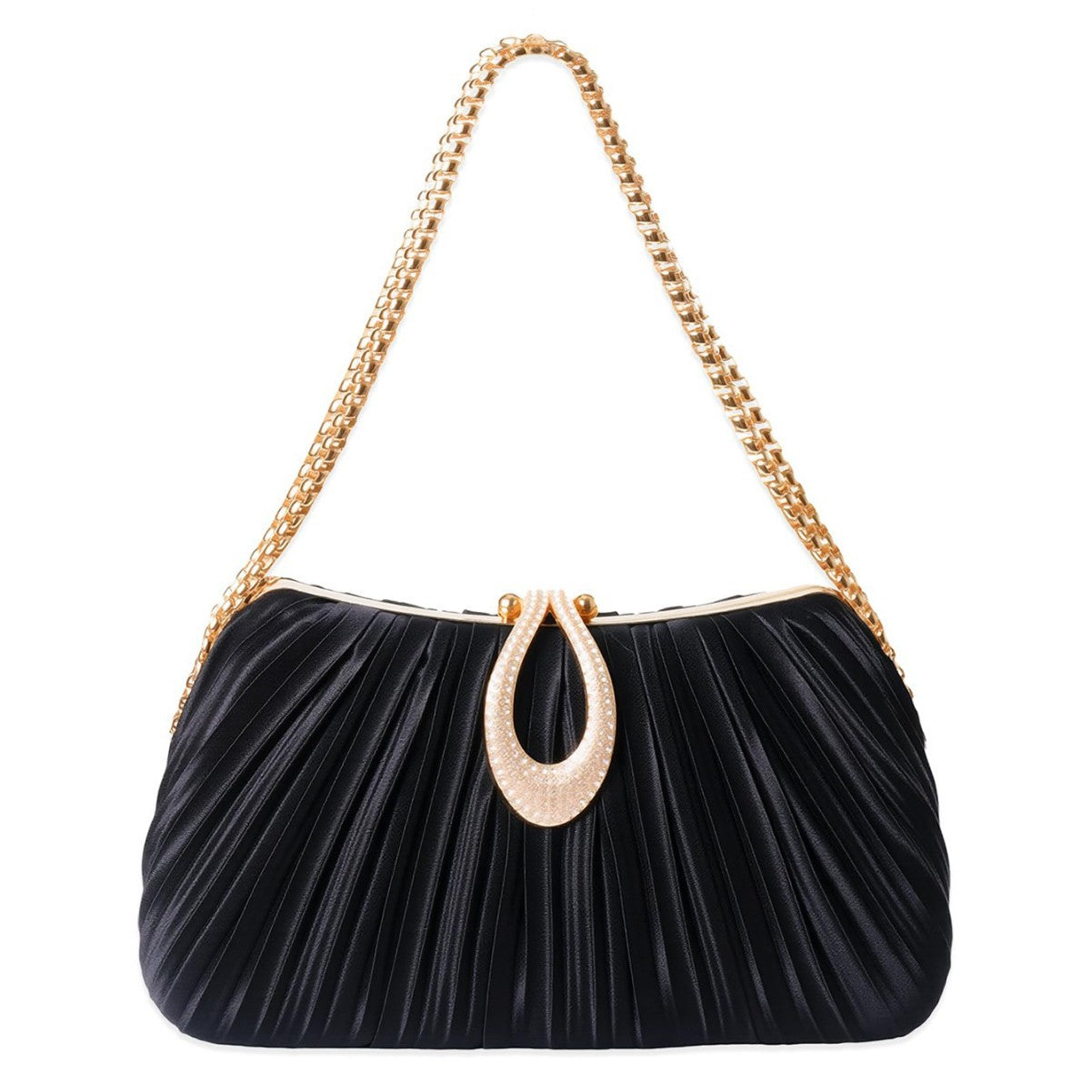 A New Satin Pleated Evening Bag