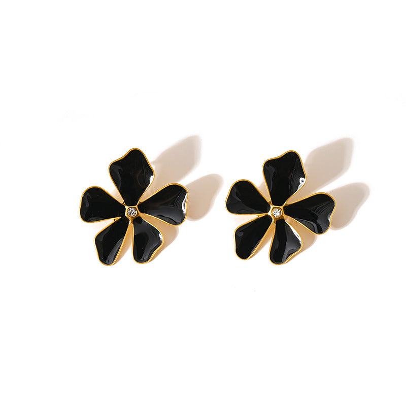 Earrings Lucky Parthenocissus Grass Ear Studs