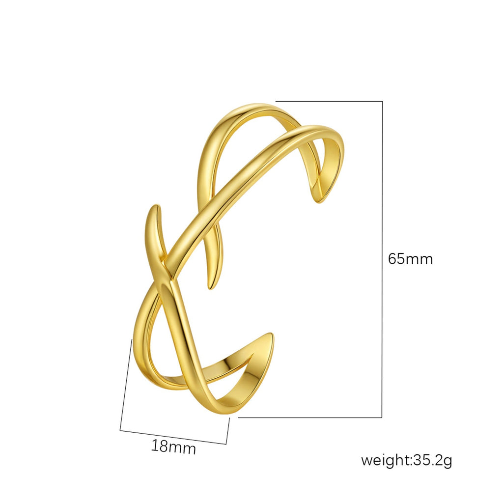 18K Gold C- Shaped Bracelets