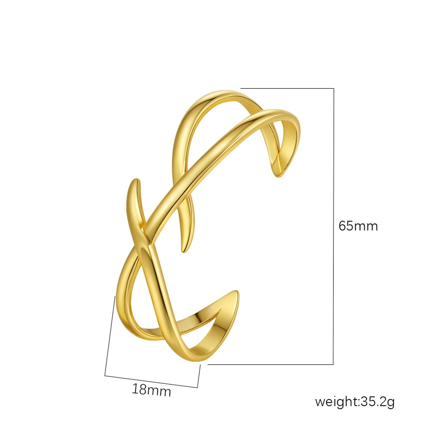 18K Gold C- Shaped Bracelets