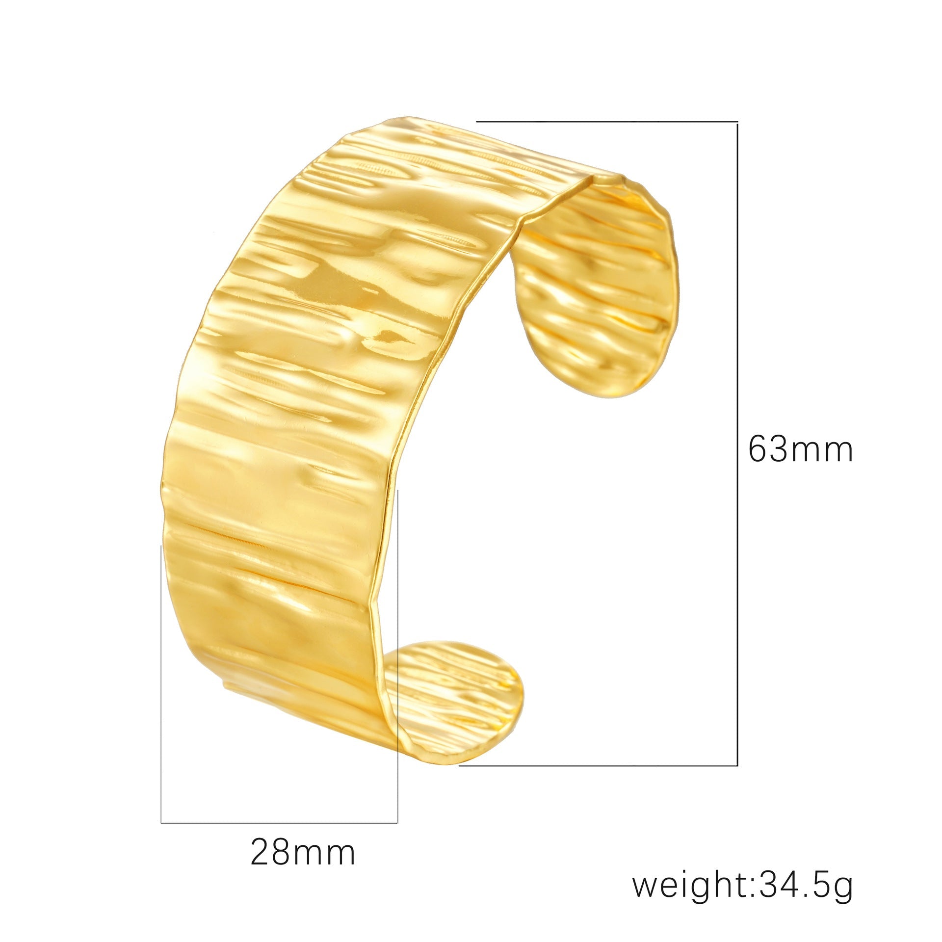 18K Gold C- Shaped Bracelets